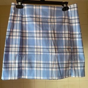 Baby blue paid skirt